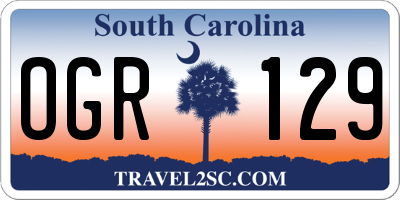 SC license plate OGR129