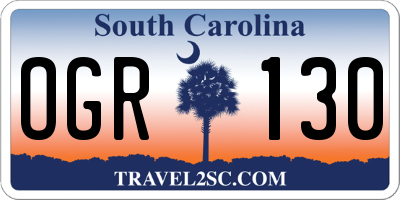 SC license plate OGR130