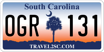 SC license plate OGR131
