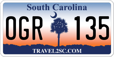 SC license plate OGR135