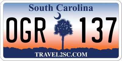 SC license plate OGR137
