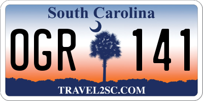SC license plate OGR141