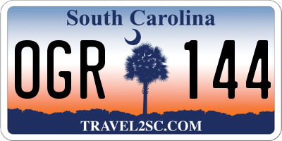 SC license plate OGR144