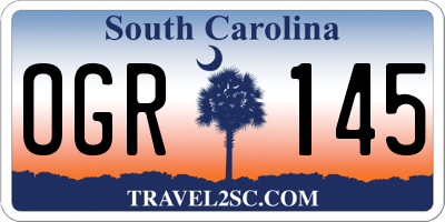 SC license plate OGR145