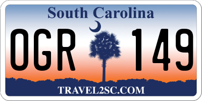 SC license plate OGR149