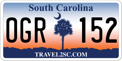SC license plate OGR152