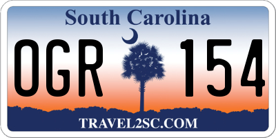 SC license plate OGR154