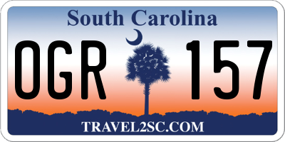SC license plate OGR157