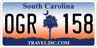 SC license plate OGR158
