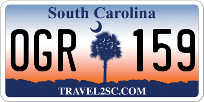 SC license plate OGR159