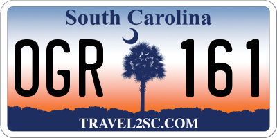 SC license plate OGR161
