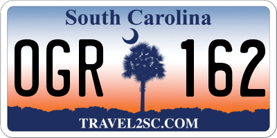 SC license plate OGR162