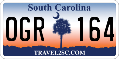 SC license plate OGR164