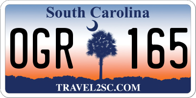 SC license plate OGR165