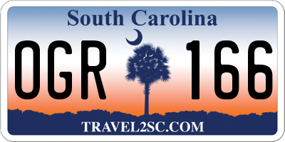 SC license plate OGR166