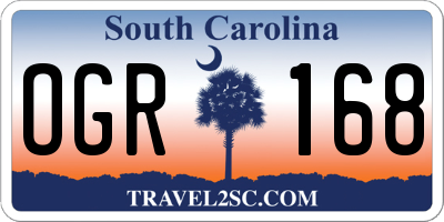 SC license plate OGR168