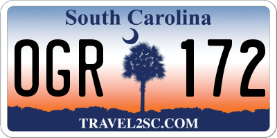 SC license plate OGR172