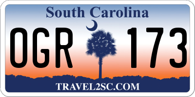 SC license plate OGR173