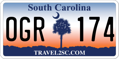 SC license plate OGR174