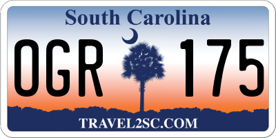 SC license plate OGR175
