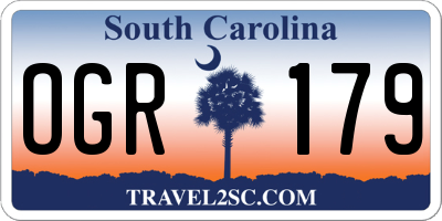 SC license plate OGR179