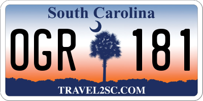 SC license plate OGR181