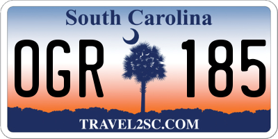 SC license plate OGR185