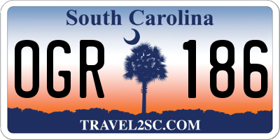 SC license plate OGR186