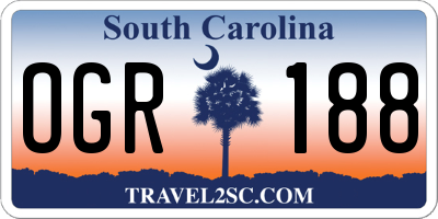 SC license plate OGR188