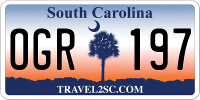SC license plate OGR197