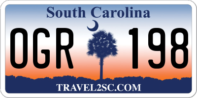 SC license plate OGR198
