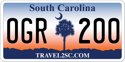 SC license plate OGR200