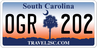 SC license plate OGR202