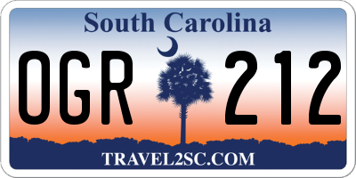 SC license plate OGR212