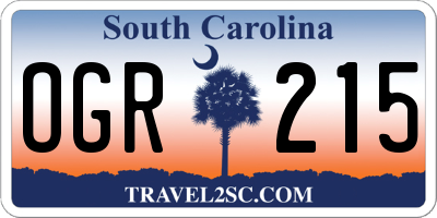 SC license plate OGR215