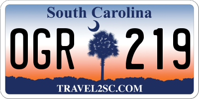 SC license plate OGR219