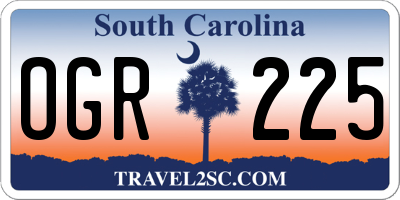 SC license plate OGR225