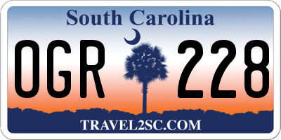 SC license plate OGR228