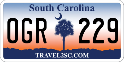 SC license plate OGR229
