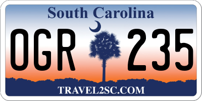 SC license plate OGR235