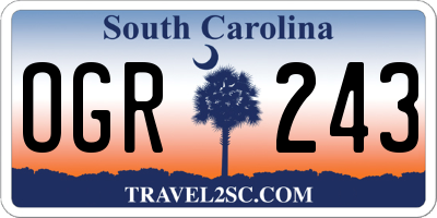 SC license plate OGR243