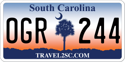 SC license plate OGR244