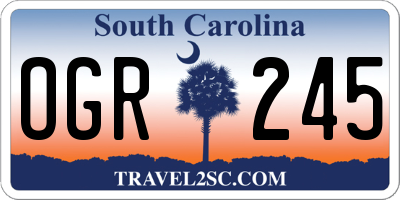 SC license plate OGR245