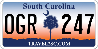 SC license plate OGR247
