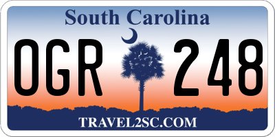SC license plate OGR248