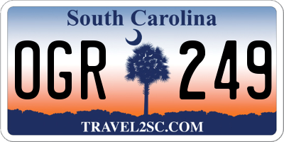 SC license plate OGR249