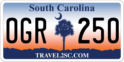 SC license plate OGR250