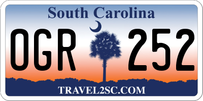 SC license plate OGR252