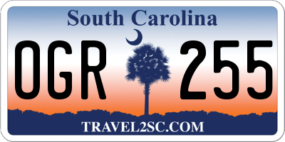 SC license plate OGR255