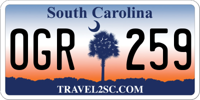 SC license plate OGR259